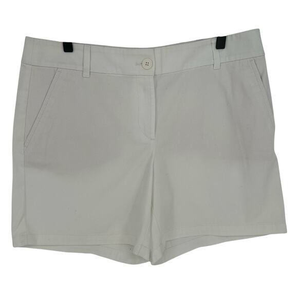 LOFT New! High Waist Chino Shorts White Crisp Tailored Design Beach Summer 10 - Picture 1 of 10